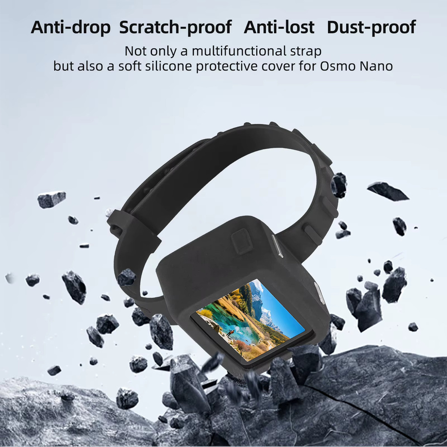 DJI Osmo Nano Mount Armband aus schwarzem Silikon, verstellbares Erweiterungsband für DJI Nano-Zubehör - Bild 2