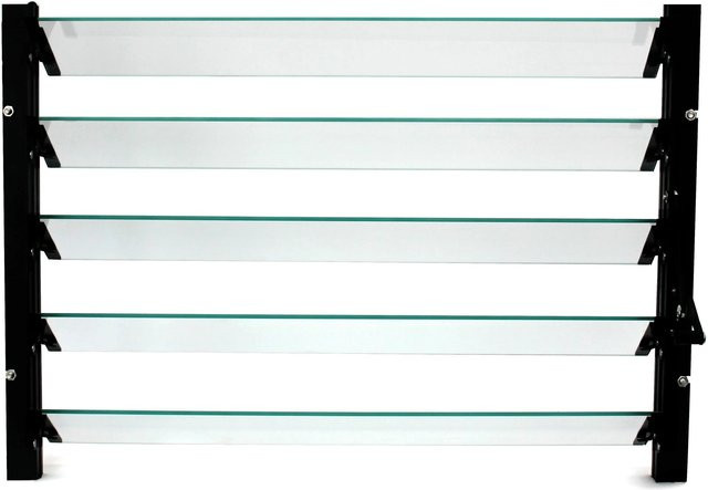 Vitavia Lamellen-Wandfenster für Gewächshäuser, Schwarz, Aluminium und ESG-Glas, B: 61 cm, H: 45 cm - Bild 1