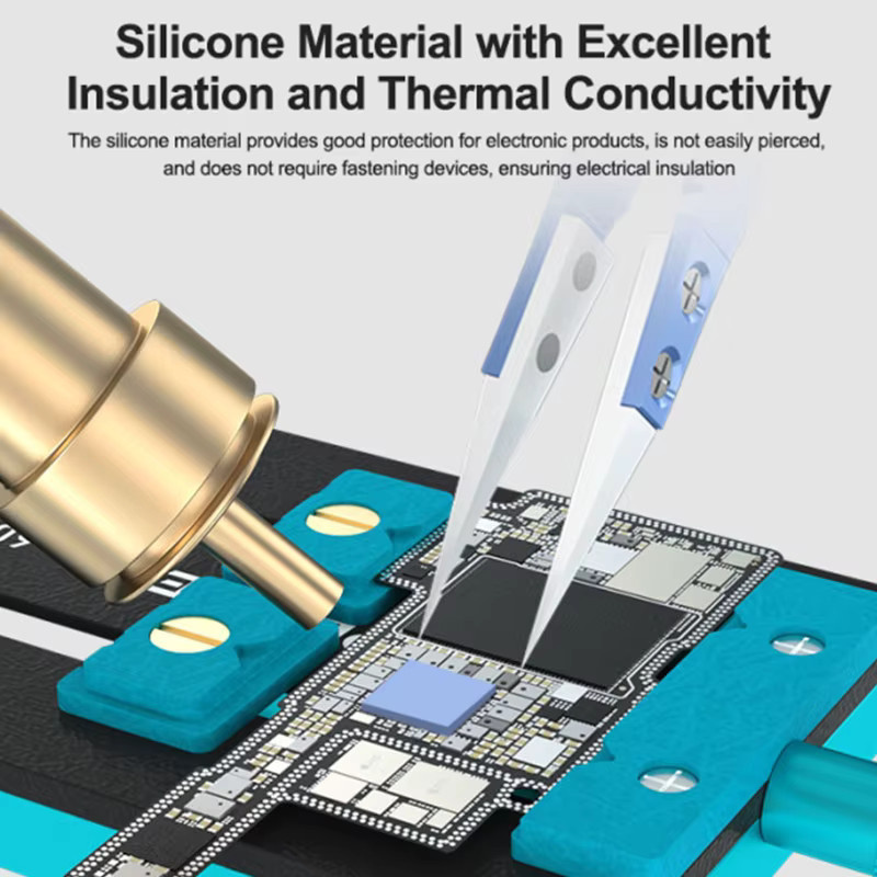 RELIFE RL-098 Wärmeleitpads für IC-Chips, 100 Stück, blau, selbstklebende isolierende Silikonfolie zur Reparatur - Bild 4