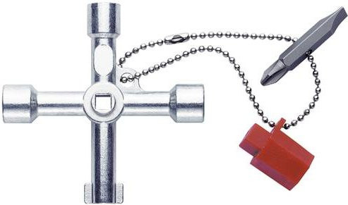 Klauke Schaltschrankschlüssel KL 500 mit Kette und 1/4 Zoll Adapter in Silber - Bild 1