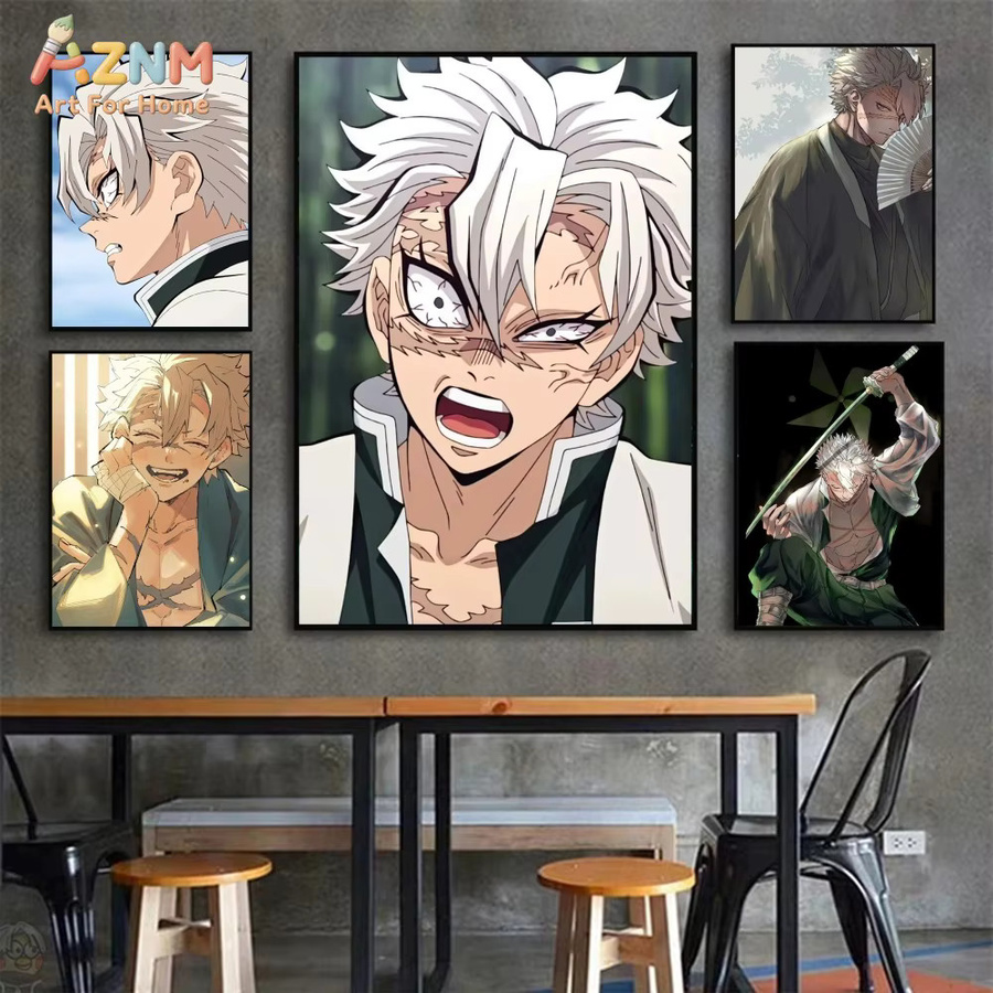Kayou Demon Slayer Sanemi Shinazugawa Leinwand-Wandkunst, Anime-Poster-Dekoration, Mehrfarbig - Bild 2