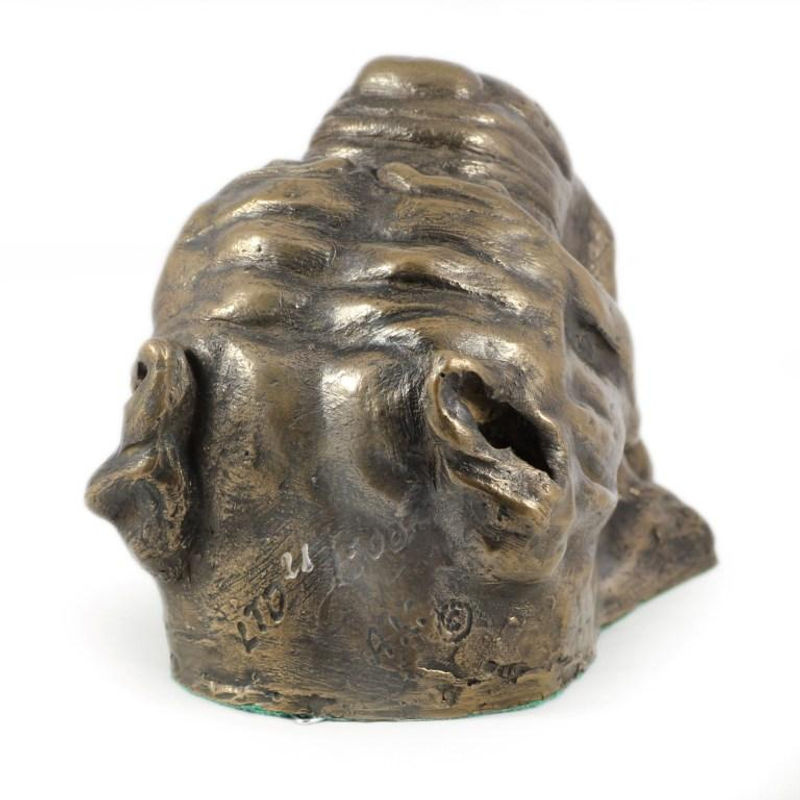 Art-Dog Neapolitan Mastiff Wanddeko – Hängende Hundebüste aus Kunstharz und Metall in Braun und Gold - Bild 2