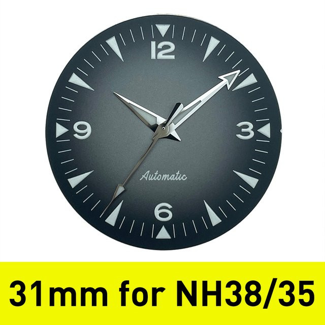 PHYLIDA Zifferblatt und Zeigerteile, 31 mm, Schwarz, Unisex - Bild 1