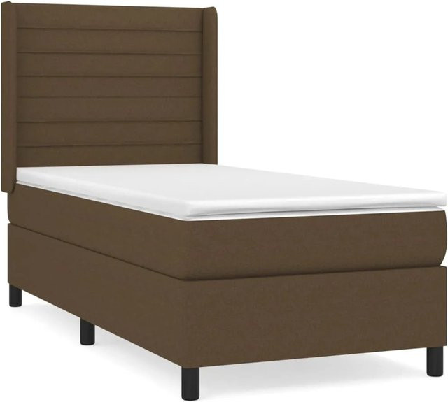 vidaXL Boxspringbett mit Matratze Dunkelbraun B/T/H: 80 x 200 x 118 cm - Bild 1