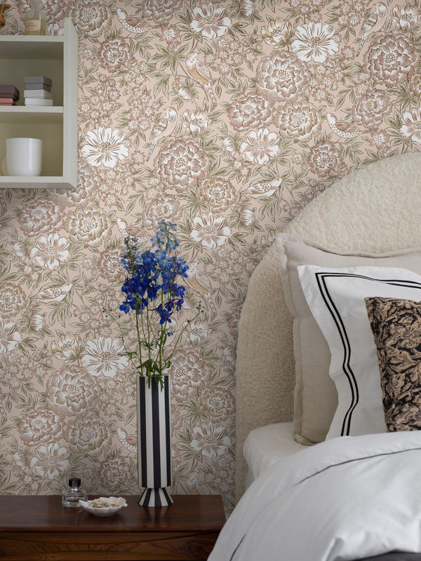 BoråsTapeter Wallpaper Dagmar 5527 Vlies Tapete mit floralem Blattmuster in Rose - Bild 2