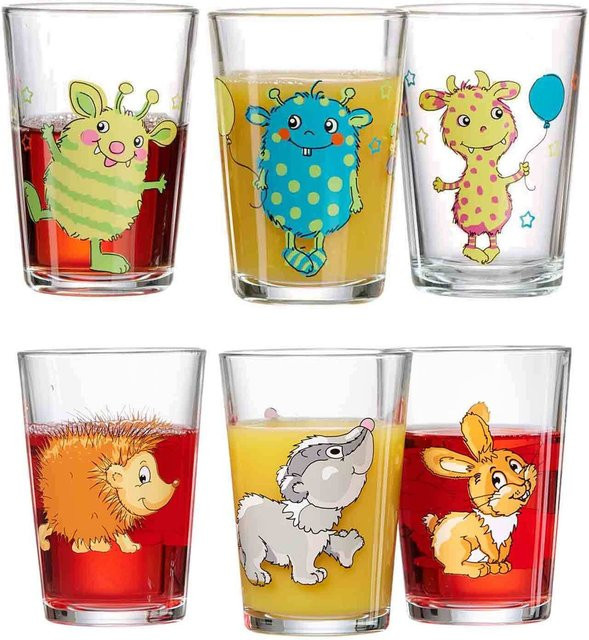 Ritzenhoff & Breker Kindergläser Monsterchen Waldtiere, transparent, 6er Set, 205 ml - Bild 1
