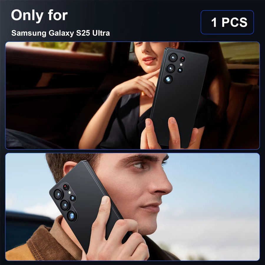 Kameraobjektiv-Schutzhülle für Samsung Galaxy S25 Ultra 5G, S24 Plus und S23 in Schwarz - Bild 2