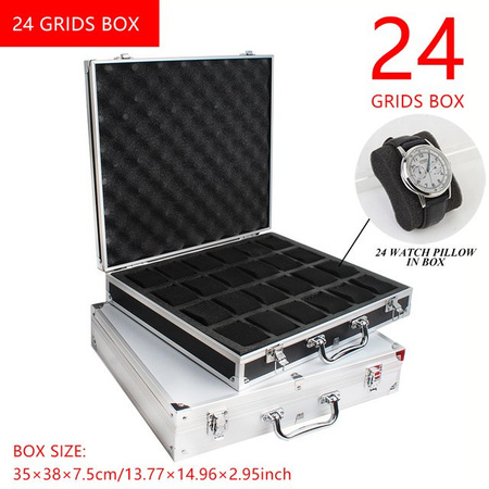 Uhrenbox Aluminiumlegierung, Silber, Unisex