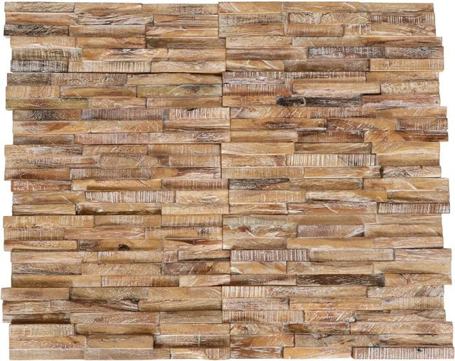 Vidaxl 3D Wandverkleidungsplatten in Teakholz, 10 Stück, 1,01 m², braun und rustikal - Bild 1
