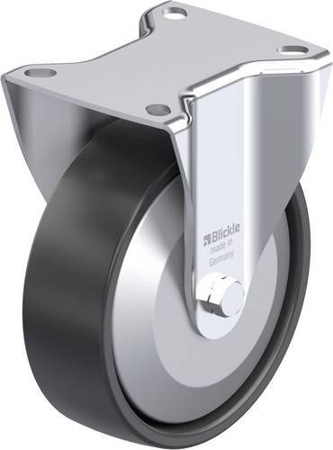 Blickle Stahlblech-Bockrolle 951762 B-PP 125KA-EL-FA in Schwarz/Grau mit 125 mm Rad-Durchmesser und 200 kg Tragfähigkeit - Bild 1