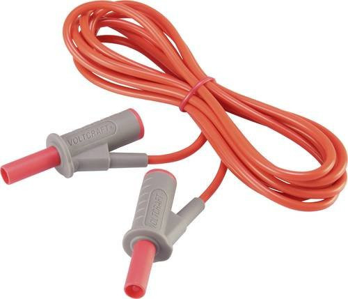 VOLTCRAFT MSB-501 Sicherheits-Messleitung mit 4mm Lamellenstecker, Farbe: Rot, Länge: 2,00 m - Bild 1