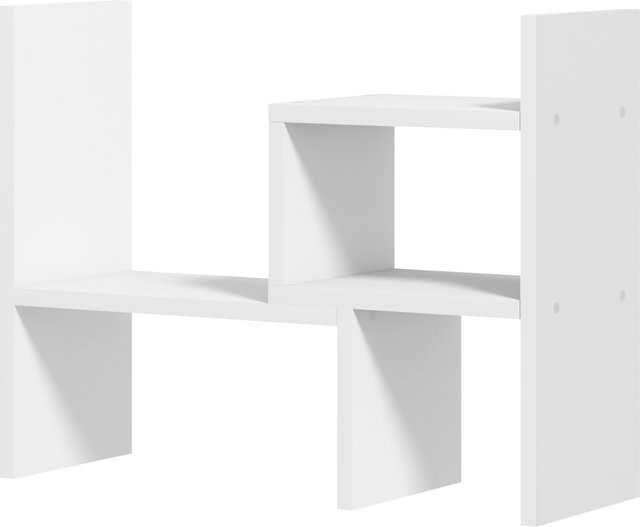 HOMCOM Modulares Büroregal Aosom, 2-teiliger multifunktionaler Büroorganizer für den Schreibtisch, weißes Holz, modern - Bild 1
