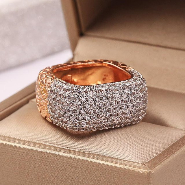 YIRAN Jewelry 5 Ring, Zirkon, Zweifarbig, Braun, Unisex - Bild 1