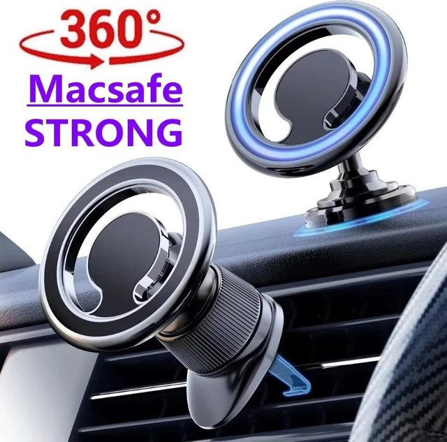 KAFNHCKA Magnetischer Auto-Handyhalter für Lüftungsschlitze in Schwarz, Kompatibel mit Apple MagSafe, iPhone 17/16, Xiaomi und Huawei - Bild 1