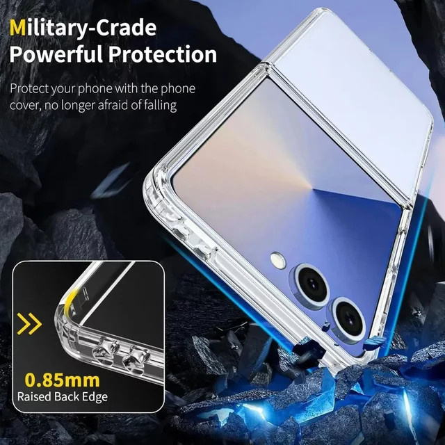 Transparente magnetische Schutzhülle für Samsung Galaxy Z Flip 7 FE, Z Flip 6, Z Flip 5, Z Flip 4 und Z Flip 3 mit HD-Klarheit und kratzfestem PC-Material - Bild 1
