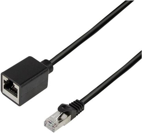 LogiLink CQX033S RJ45 Patchkabel CAT 6a S/FTP Ethernet LAN, Schwarz, Länge: 1,00 m - Bild 1