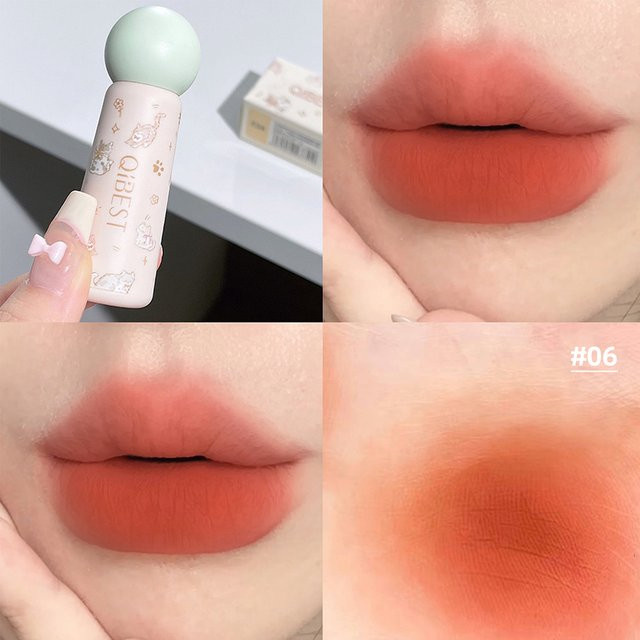 QIBEST Lip Mud Lippenstift, Nude, Matt - Bild 1