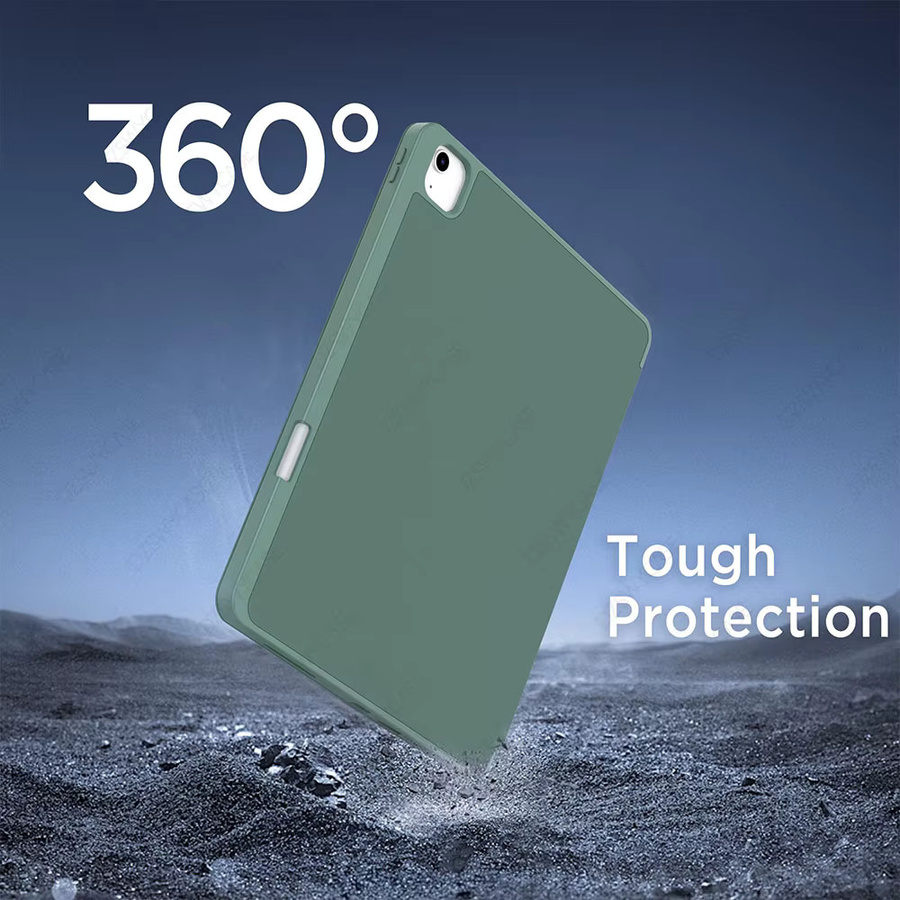 DZSWYCASE Schutzhülle für iPad Pro 12.9 (2018-2022) und iPad Air 13 M2 M3 M4 mit Stifthalter und Auto-Wake-Sleep-Funktion, Farbe: Schwarz oder Grün - Bild 3