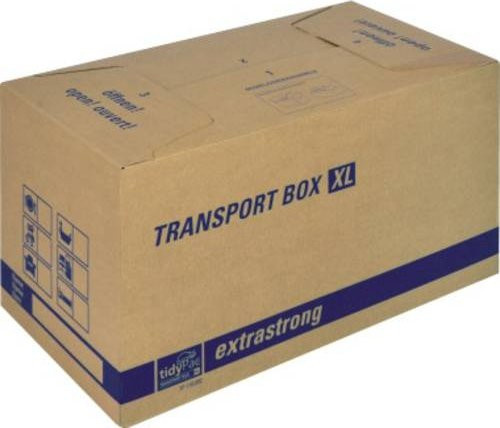 Tidypac Umzugskarton XL Transportbox aus Wellpappe in Braun B: 69 cm, H: 35,5 cm, T: 36 cm - Bild 1