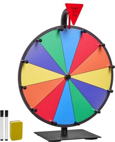 VEVOR Spinning Prize Wheel, Roulette mit Stand, 12 Slots, 6 Farben - Bild 1