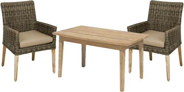 Garden Pleasure Gartenmöbelset 3-teilig aus Akazie in Braun mit rustikaler Optik, B/T/H: 160 x 89 x 200 cm - Bild 1