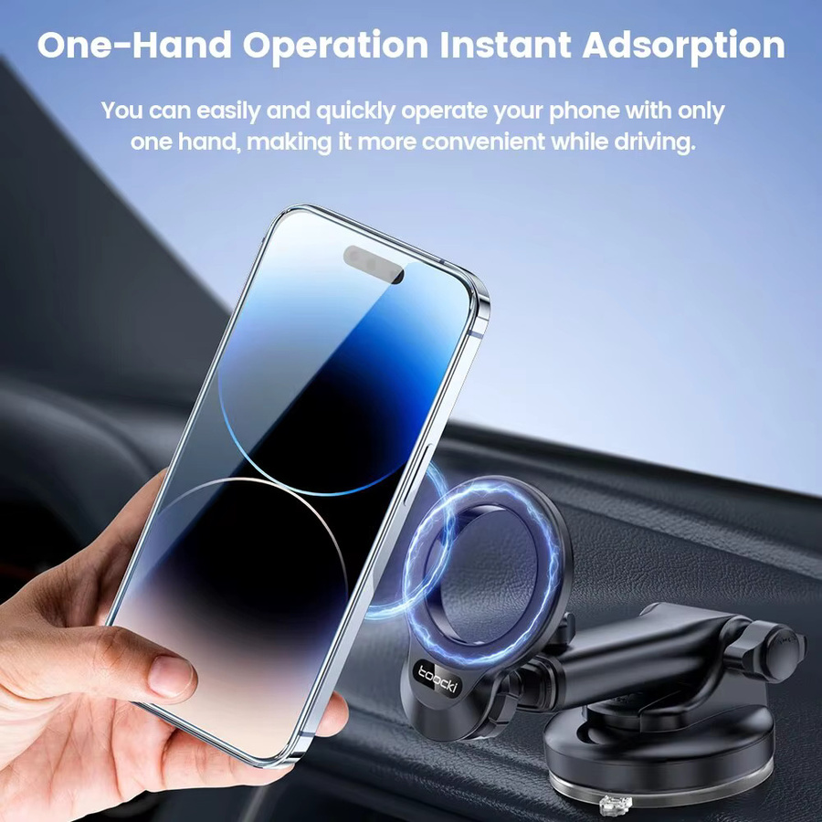 Toocki Magnetische Autotelefonhalterung für Lüftungsschlitze in Schwarz mit GPS-Unterstützung für iPhone, Samsung, Xiaomi, Huawei und Realme - Bild 4