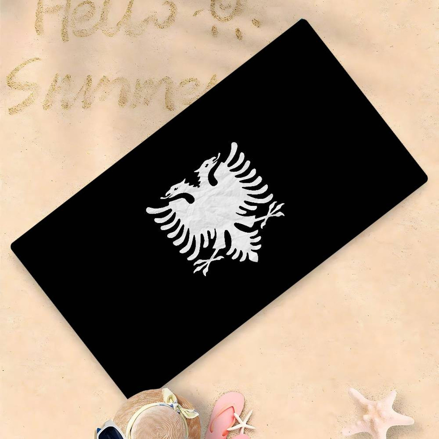 Saugfähiges Mikrofaser Strandtuch mit Albanischer Flagge von JMG Household Supplies, Größe: 30 x 30 cm - Bild 3