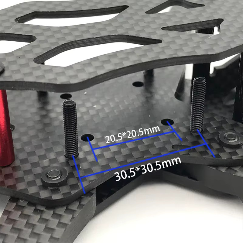 Underrow FPV Freestyle Racing Rahmen Kit aus Kohlefaser in Schwarz, 225mm - Bild 4