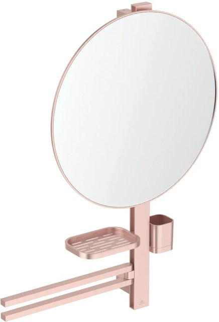 Ideal Standard Beauty Kosmetikspiegel-Set Bar in Rosé mit doppeltem Handtuchhalter, Ablage und Becher, Breite: 80 cm - Bild 1