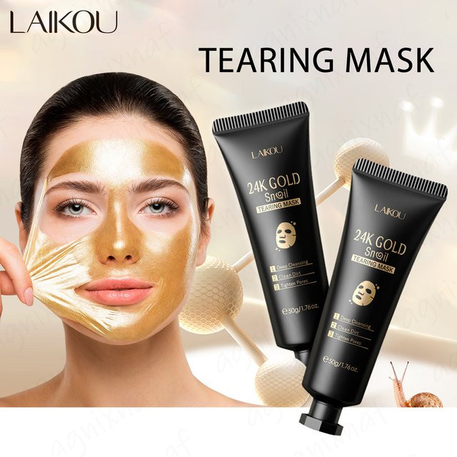 LAIKOU 24K Gold Schnecken-Kollagen Peel-Off Maske, 50g - Bild 1