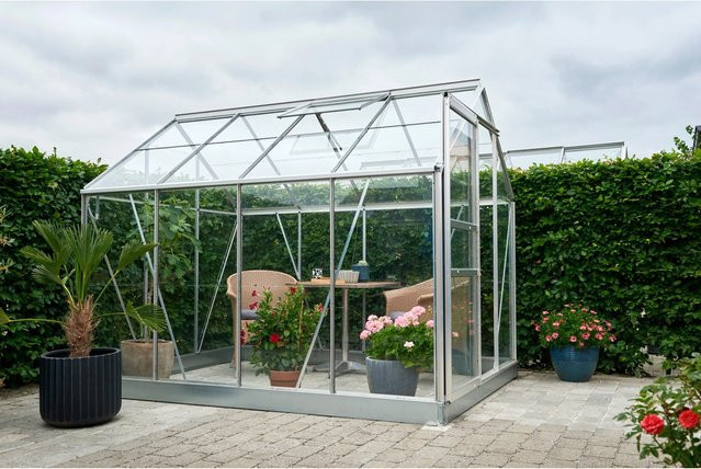 Halls Gewächshaus Popular aus Aluminium in Silber mit 5 m² und Blankglas - Bild 1