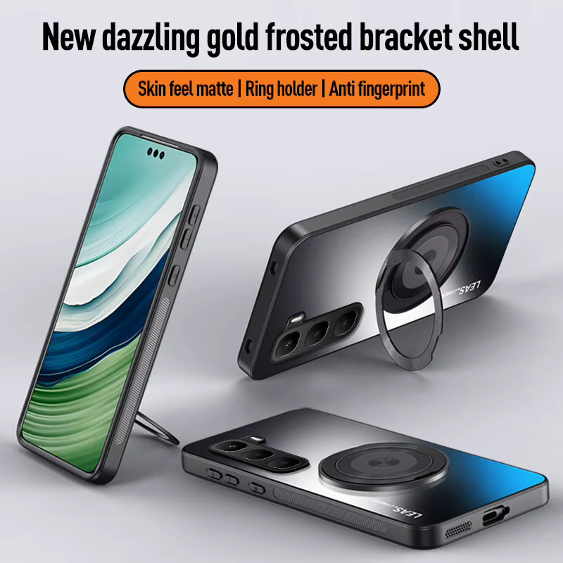 EUCAGR Schutzhülle für Infinix Hot 60 Pro, Hot 60 und Hot 60i aus mattem TPU und PC mit Standfunktion in Grau und Schwarz - Bild 2
