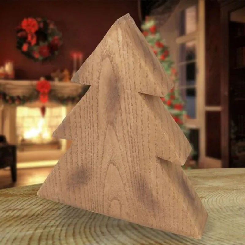 Buri Deko-Tanne in Holzoptik braun für die Weihnachtsdekoration im Landhausstil Höhe: 19 cm - Bild 1