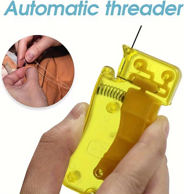 Automatischer Nadeleinfädler für DIY-Handnäharbeiten in Gelb aus Kunststoff - Bild 1