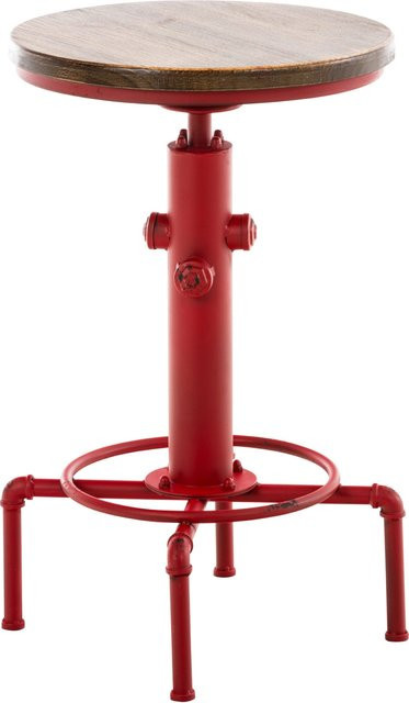 TPFLiving Stehtisch Luminak in braun aus Holz und Metall im Industrial Design, rund und höhenverstellbar, Höhe: 50 cm - Bild 1