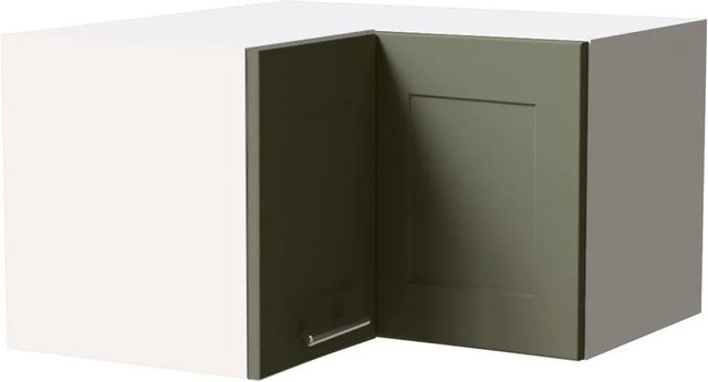 Feldmann-Wohnen Eckhängeschrank Oslo modern in Weiß und Reed Green Matt B/T/H: 60 x 36 x 34,4 cm - Bild 1