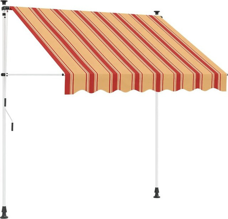 vidaXL Manuell Einziehbare Markise aus Polyester, Mehrfarbig, B/T/H: 150 x 115 x 300 cm