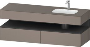 Duravit Einbauwaschtisch-Möbel-Set Qatego in Grau und Beige, B/T/H: 160 x 50 x 60 cm - Bild 1