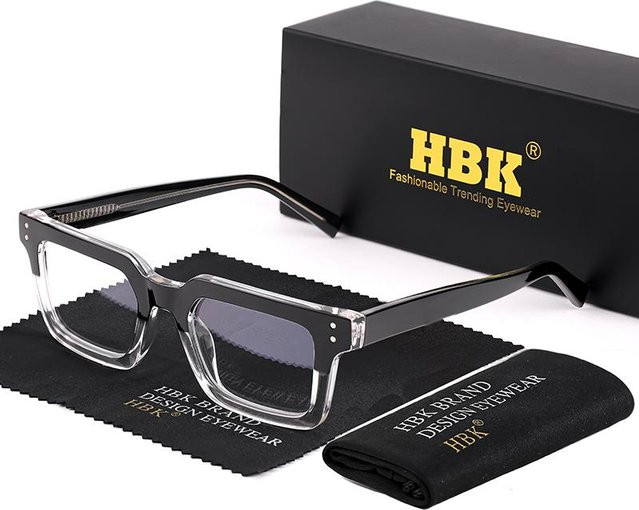 HBK Korrektionsbrille, Quadratisch, TR90, Vollrand, Unisex, grau - Bild 1