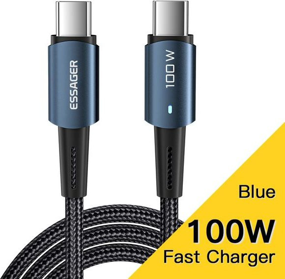 Essager USB C Kabel 100W Schnellladekabel mit PD und QC 4.0 für MacBook Pro Samsung Xiaomi, Länge: 1 m - Bild 1