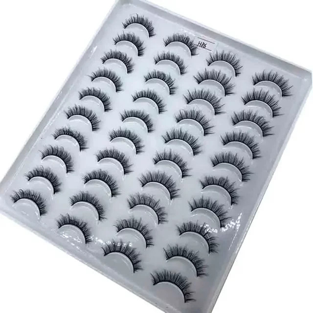 AMSDCN 3D-Nerzwimpern, Black, 20 Paar, Natürlich - Bild 1