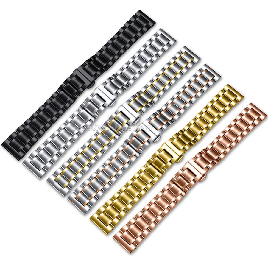 HQstrap Uhrenarmband Edelstahl, Silber, Butterfly-Schnalle - Bild 2