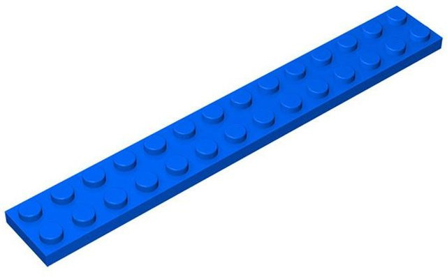 Platte 2x14 Noppen Dünne Figuren Steine, 10-teiliges Set, blau, ab 14 Jahren - Bild 1