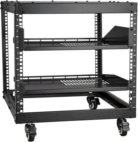 VEVOR 9U Server-Rack Open Frame in Schwarz mit einstellbarer Tiefe von 58,4 bis 101,6 cm für Netzwerk-IT-Geräte und AV-Ausrüstung - Bild 1