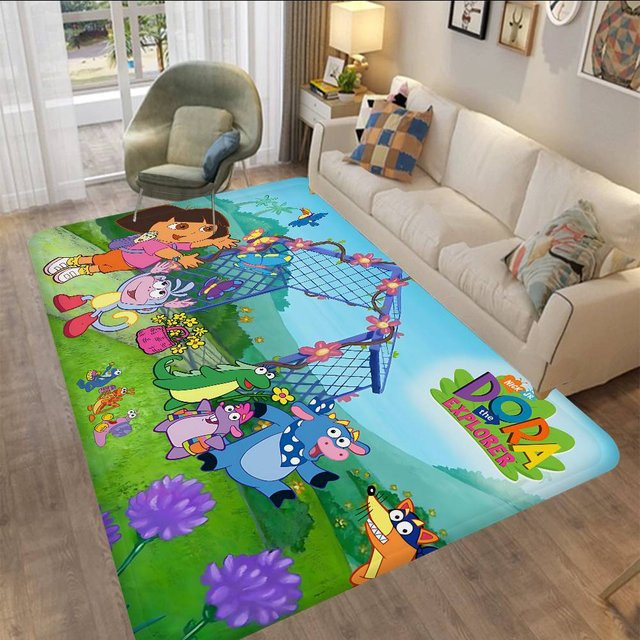 Potdemiel D-Dora Anime Explorer Teppich Multicolor, rutschfeste Bodenmatte für Flur, Schlafzimmer oder Waschküche - Bild 1