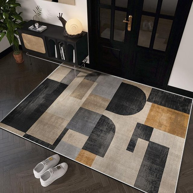 Moderner und rutschfester Eingangsteppich aus Crystal Velvet in Mehrfarbig, B/B: 60 x 90 cm - Bild 1