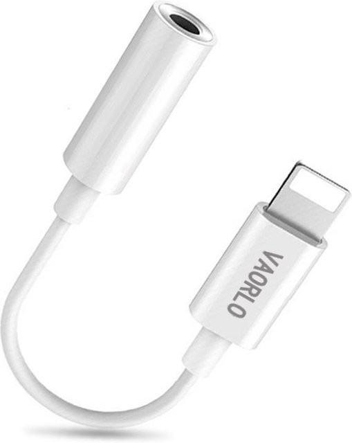 VAORLO Lightning auf 3,5 mm Klinke Audio-Adapterkabel für iPhone in Weiß - Bild 1