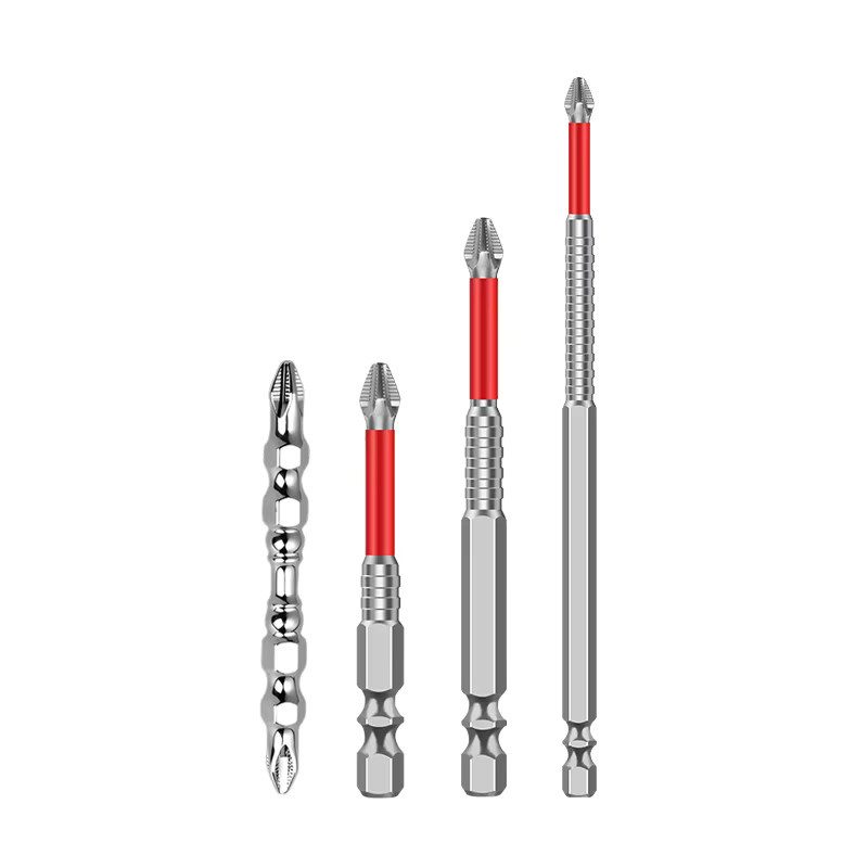 Deli 5-teiliges PH2 Schlagschrauber-Bit-Set, rutschfest und magnetisch, Farbe: Rot, Längen: 65 mm, 100 mm, 150 mm - Bild 6