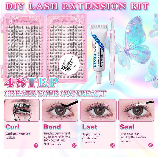 HNKMP Einzelwimpern-Extensions-Set, 32 Reihen, Unisex - Bild 1
