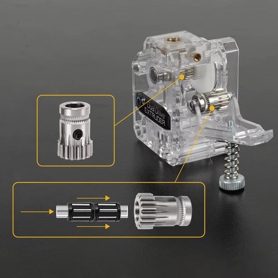 JINGLIN BMG Extruder-Kit mit Doppelantrieb und gehärtetem Stahl-Upgrade-Zuführgetriebe für Prusa DIY Bowden Direct Extruder - Bild 2
